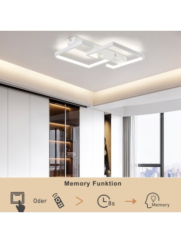 ZMH LED Deckenleuchte Dimmbar 45W in weiß L 60CM Modern Schlafzimmerlampe