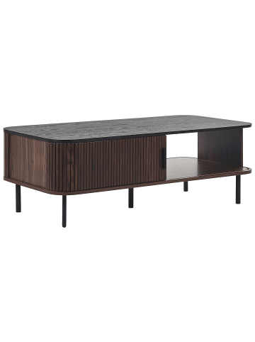Beliani Couchtisch JOSE in Dunkler Holzfarbton/Schwarz - (W) 60 x (H) 41 x (L) 120 cm
