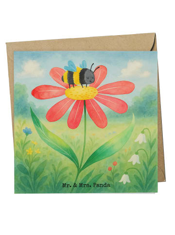 Mr. & Mrs. Panda Grußkarte Hummel Blume Design ohne Spruch in Weiß