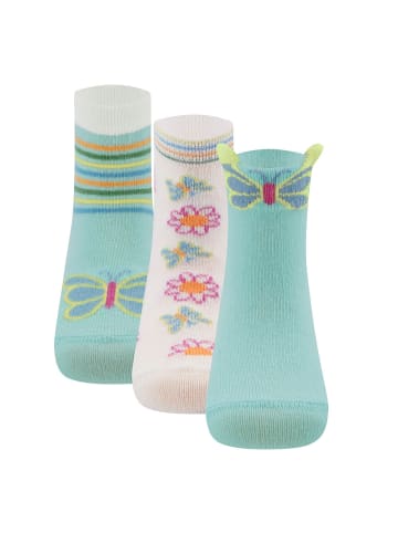 ewers 3er-Set Socken 3er Pack Schmetterlinge in perlblau-latte