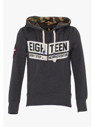 PLUS EIGHTEEN Herren Kapuzenpullover in Schwarz Melange