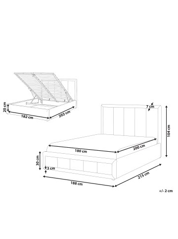 Beliani 3-tlg Doppelbett QUIBERON in Beige