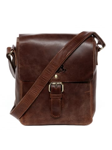 SID & VAIN Leder-Umhängetasche ORLANDO Umhängetasche Cross-Body Bag echt Leder in braun