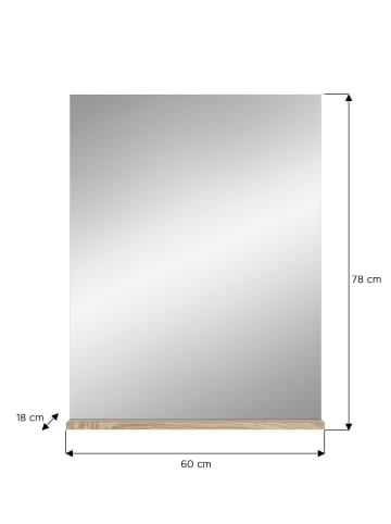 ebuy24 Bad Spiegel Lambada Weiß 60 x 18 cm
