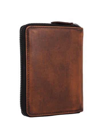 Greenburry Destressed Geldbörse RFID Schutz Leder 13 cm in rusty orange