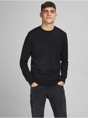 Jack & Jones Basic Sweater Langarm Sweatshirt Rundhals Pullover JJEBASIC in Schwarz