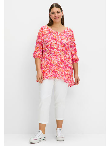 sheego Druckbluse in pink gemustert