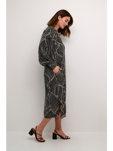 Kaffe Kleid KAgenette Loose fit in Black/Turtledove Leaf Print