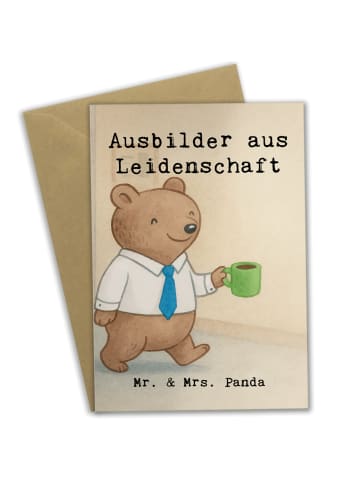 Mr. & Mrs. Panda babykarte Ausbilder Leidenschaft Design mit Spruch in Weiß