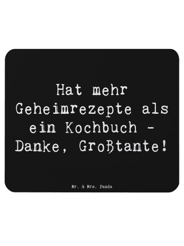 Mr. & Mrs. Panda Mauspad Geheimrezepte Großtante mit Spruch in Schwarz