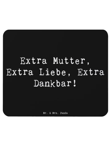 Mr. & Mrs. Panda Mauspad Bonusmutter Extra Liebe mit Spruch in Schwarz