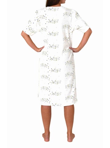 NORMANN Kurzarm Nachthemd Knopfleiste am Hals - 80148 in creme