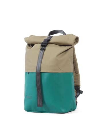 7CLOUDS Rolltop-Rucksack Kira 7.1 in green-camel