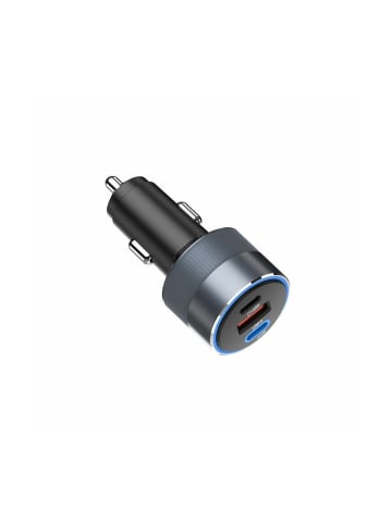 COFI 1453 Autoladegerät 2 x Typ C + USB A PD QC4.0 SFC2.0 4.5A 65W grau in Grau