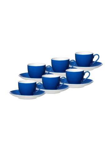 Ritzenhoff & Breker 6er Set Espressotassen und -untertassen Doppio in 80 ml in Indigo Blau