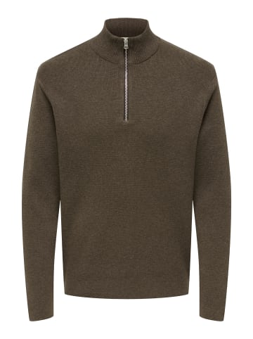 ONLY & SONS Strickpullover in Coffee Bean