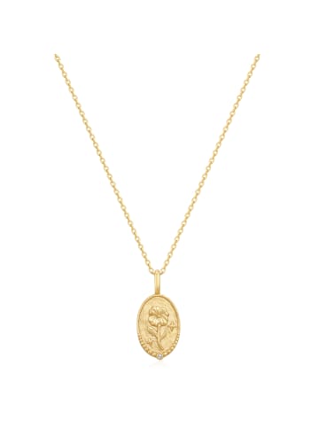 Glanzstücke München Kette Geburtsblume Februar Veilchen aus Sterling Silber mit Zirkonia in gelbgold