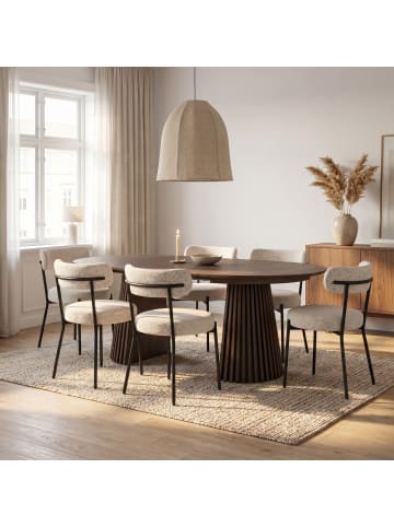 ebuy24 Essgruppe Tokyo 7-teilig Smoked 120 x 120 cm