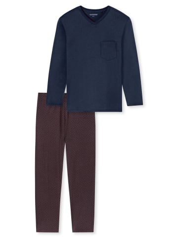 Schiesser Schlafanzug Comfort Essentials in Rotbraun