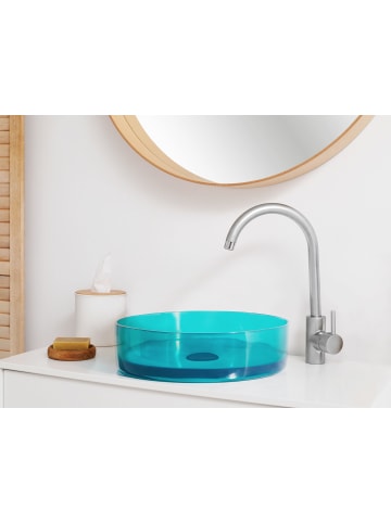 Beliani Waschbecken TOLOSA in Blau - (W) 36 x (H) 10 x (L) 36 cm