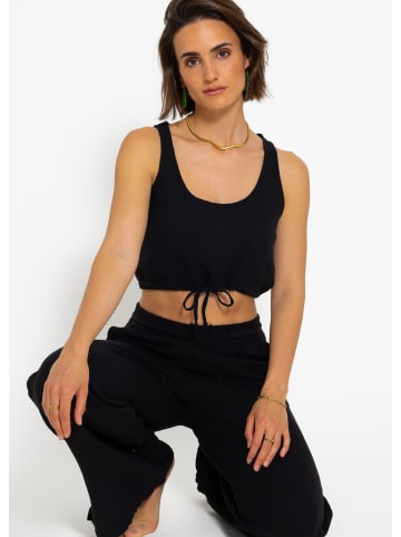 SASSYCLASSY Musselin Top mit Zugband in Schwarz