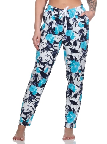 NORMANN Schlafanzug Pyjama Hose lang Mix & Match floralen print - 79730 in hellblau