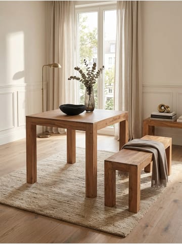 KADIMA DESIGN Esstisch Massivholz Akazie, Handgefertigt, Holztisch, Wohnküche in Beige