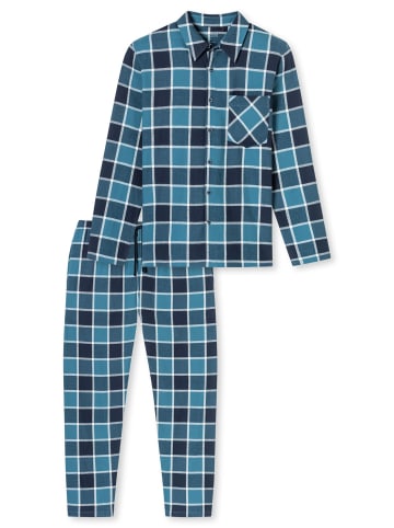 Schiesser Pyjama Selected Premium Warming in Blau