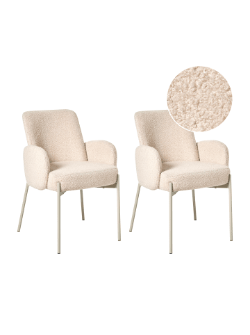 Beliani 2er-Set Esszimmerstuhl MAGEE in Beige/Weiß