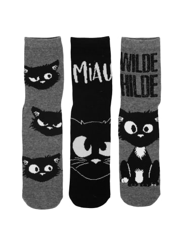 Ralf Schmitz 3er Pack Ralf Schmitz Socken - Wilde Hilde Hildegard Sneaker in grau/schwarz
