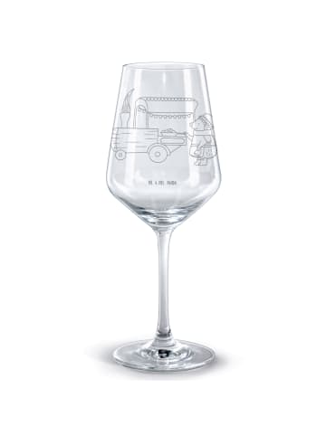 Mr. & Mrs. Panda Rotweinglas mit Gravur Igel Maronen ohne Spruch in Transparent