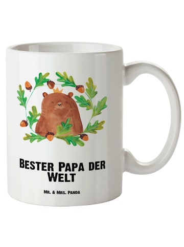 Mr. & Mrs. Panda XL Tasse Bär König mit Spruch in Weiß
