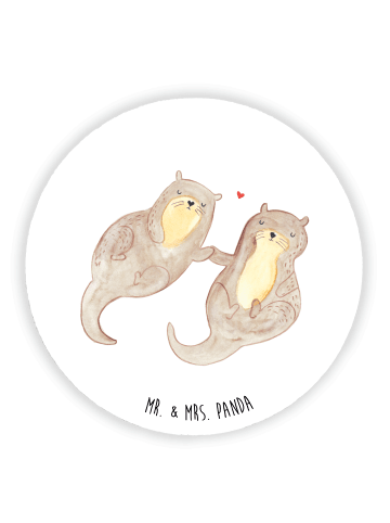 Mr. & Mrs. Panda Kühlschrankmagnet Otter Hände halten ohne Spruch in Weiß