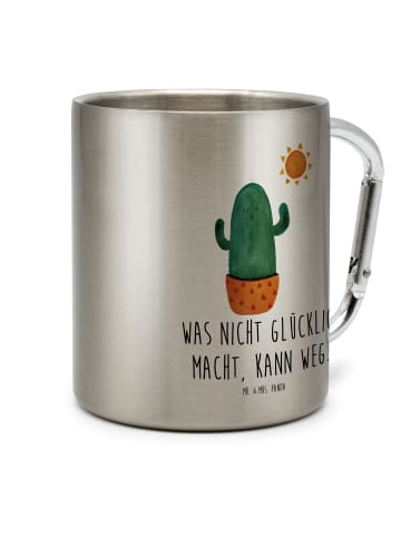 Mr. & Mrs. Panda Campingtasse Kaktus Sonne mit Spruch in Silber