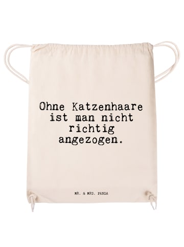 Mr. & Mrs. Panda gym beutel Ohne Katzenhaare ist man... mit Spruch in Creme