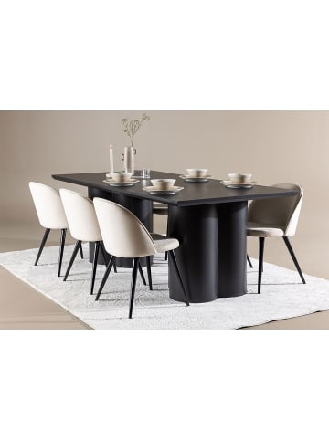 ebuy24 Essgruppe Olivia (7-teilig) Schwarz 100 x 210 cm