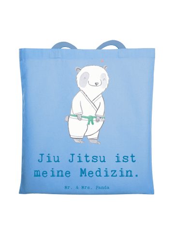 Mr. & Mrs. Panda Tasche Panda Jiu Jitsu mit Spruch in Sky Blue