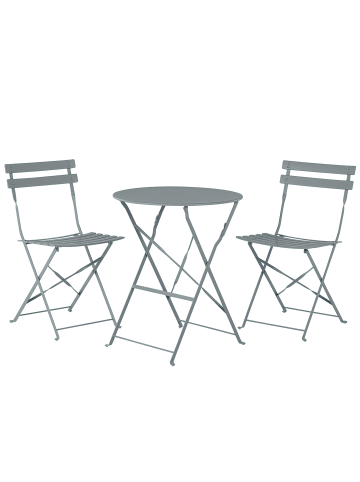Beliani 3-tlg Bistro Set FIORI in Grau