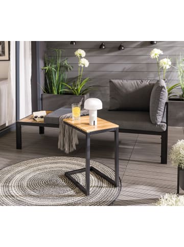 home24 Loungeset Netty 2-teilig in Anthrazit / Braun