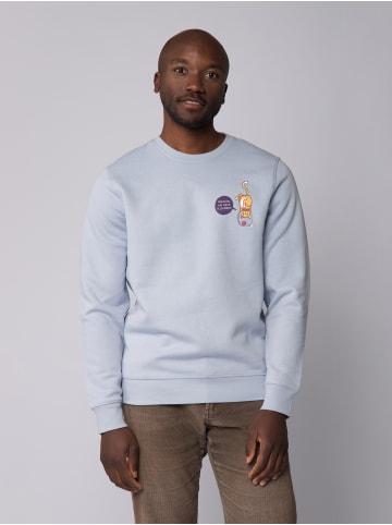wat? Apparel Sweatshirt Funny Cat in Serene Blue