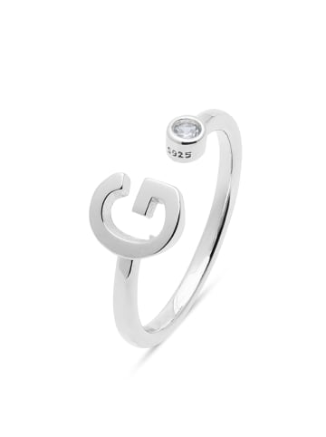 Luxenter Ring Alphabet aus 925er Sterlingsilber verstellbar ALPHABET-Alphabet silver