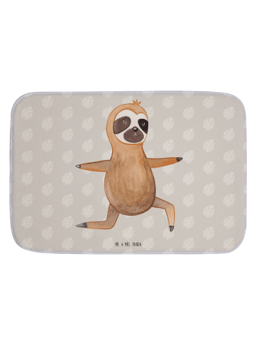 Mr. & Mrs. Panda Badezimmerteppich Faultier Yoga ohne Spruch in Grau Pastell