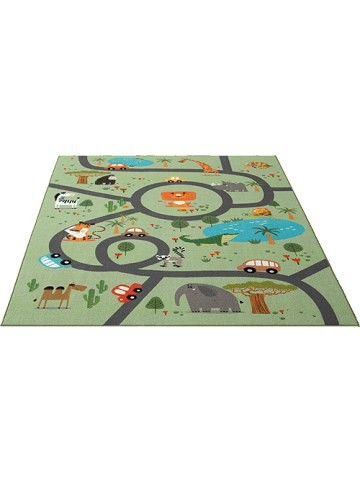 the carpet Kinderteppich Happy Life D in Grün