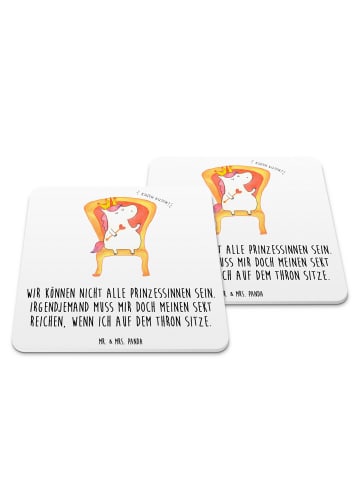 Mr. & Mrs. Panda Untersetzer Einhorn Prinzessin mit Spruch in Weiß
