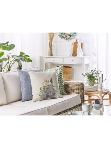Beliani 2er-Set Dekokissen FATSIA in Grau/Beige/Grün