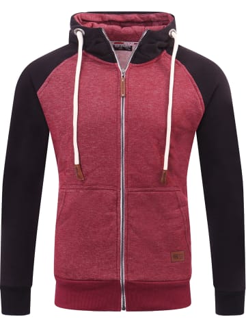 RESLAD Sweatjacke Raglan Meliert in bordeaux