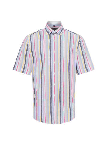 Nils Sundström Freizeithemd mit Leinen-Anteil in hellblau mehrfarbig - 0010