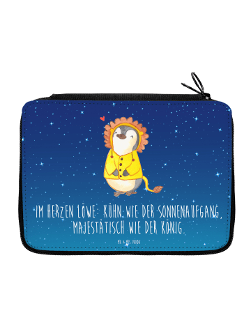 Mr. & Mrs. Panda Federmappe Löwe Astrologie mit Spruch in Sternenhimmel Blau