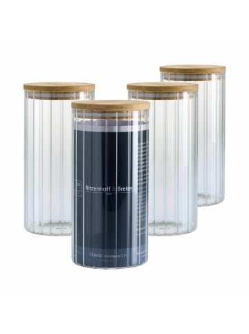 Ritzenhoff & Breker 4er Set Vorratsgläser Linea in Transparent 1,3 l in transparent