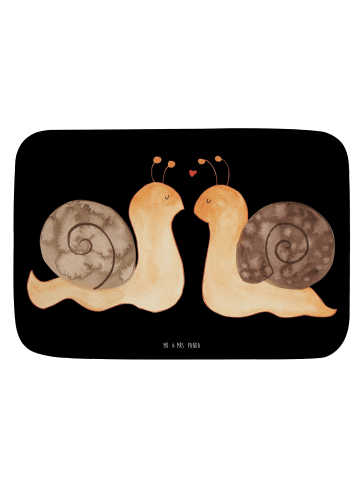 Mr. & Mrs. Panda Badematte Schnecken Liebe ohne Spruch in Schwarz